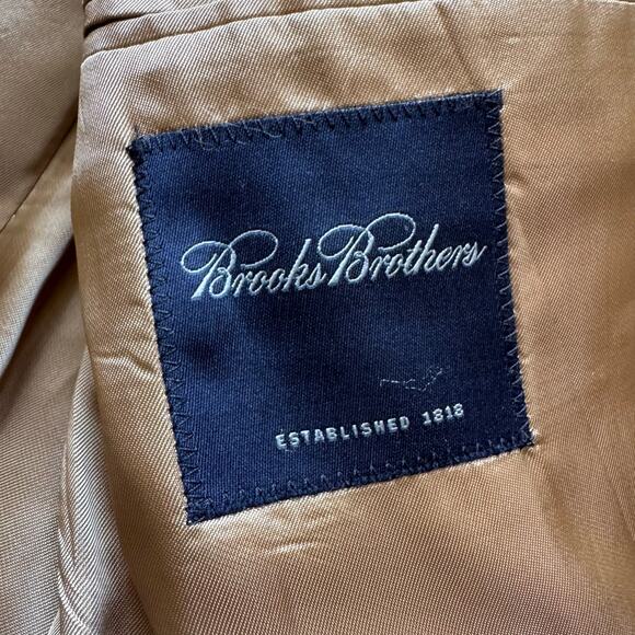 Brooks Brothers Blazer Men’s 41R Tan Cotton Stripe Jacket USA Made Classic Fit - Picture 9 of 15